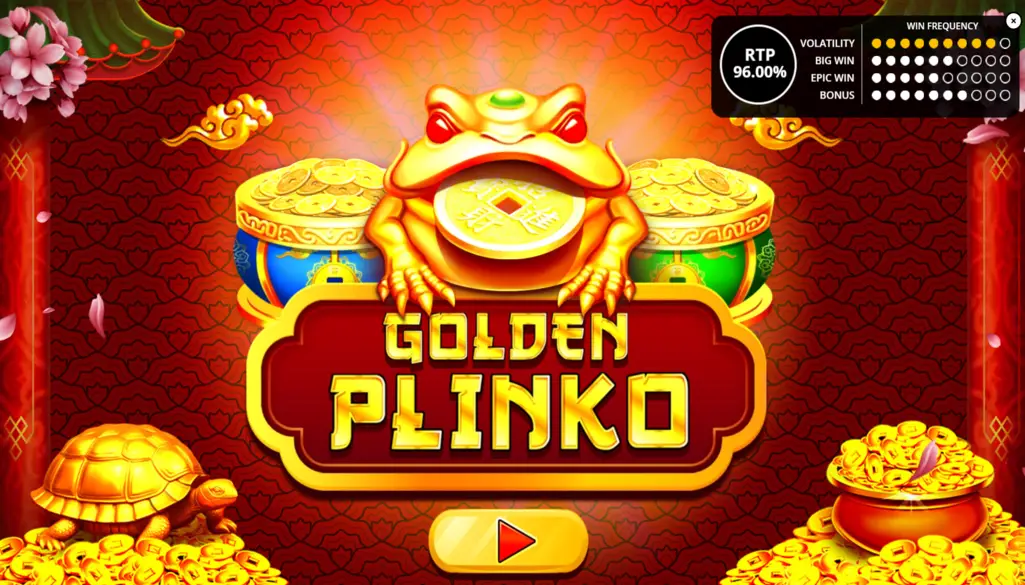 Plinko Gold — настройки ставки и уровня риска